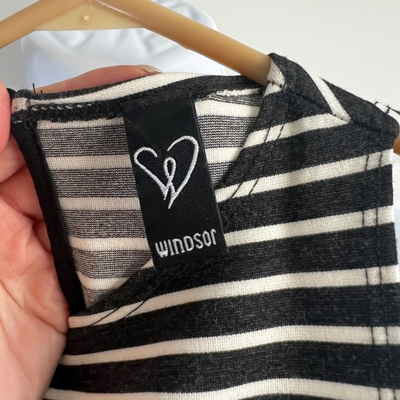 2/$30 WINDSOR XS Striped Black and White Sleeveless Bodycon Dress - Picture 5 of 6